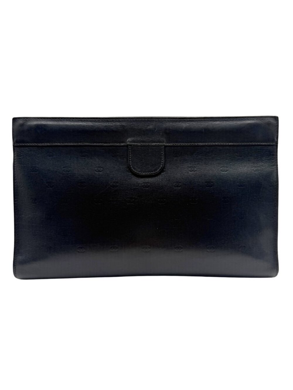 Vintage CHANEL Lambskin Leather Clutch with Mini Embossed CC Logos
